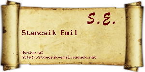 Stancsik Emil névjegykártya