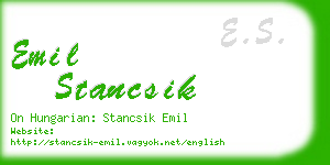 emil stancsik business card